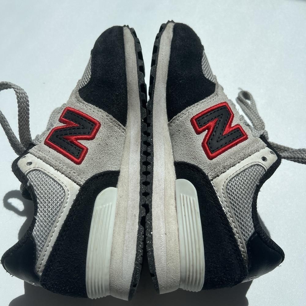 New Balance Kids Boys Size 12 574 Gray Black Red Sneakers School Walking Comfort - Picture 7 of 12
